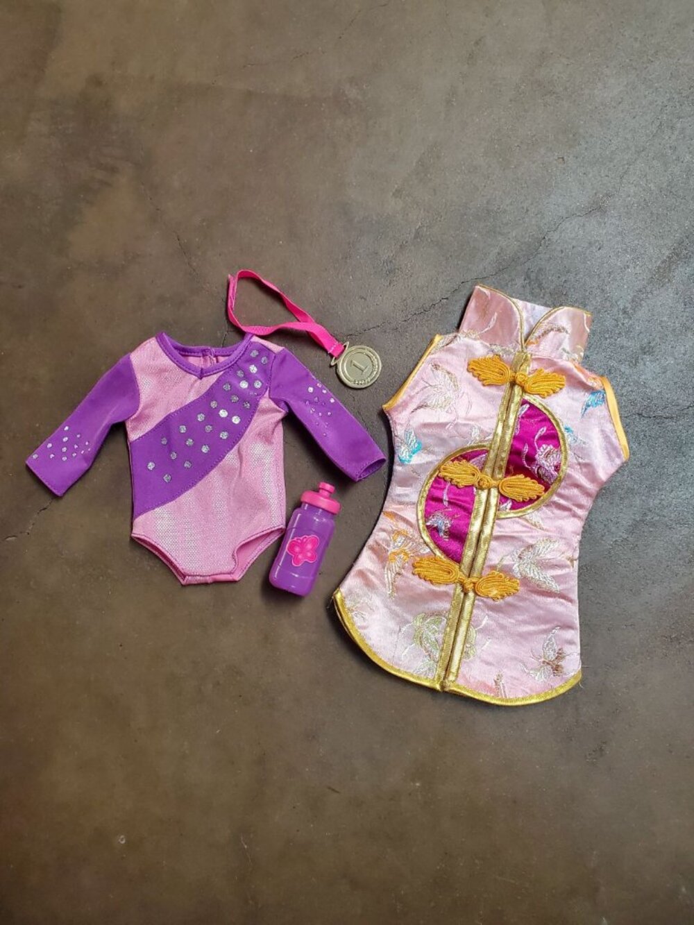18” Doll Gymnastics Leotard Set & Pink Satin Asian Tunic Top